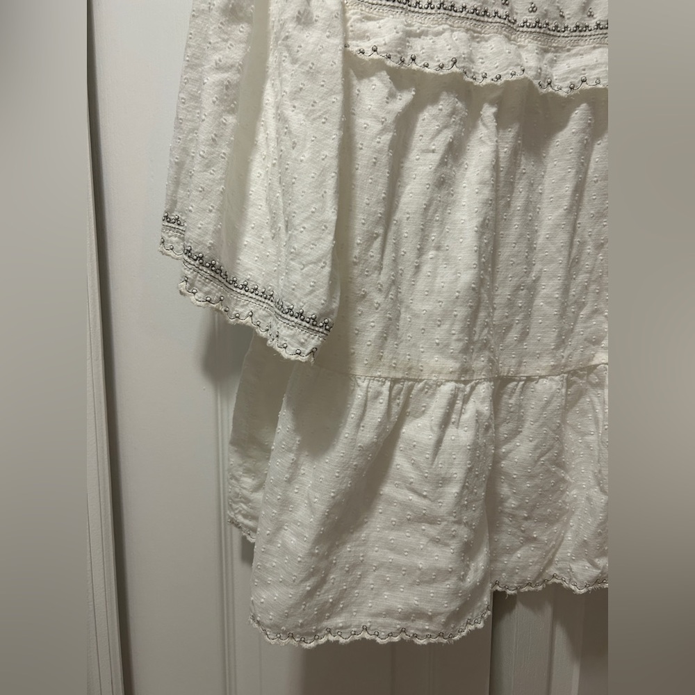 Velvet by Graham & Spencer Women’s Raina Swiss Dot Blouse Top Off-white Size L - Picture 4 of 15